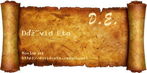 Dávid Eta névjegykártya